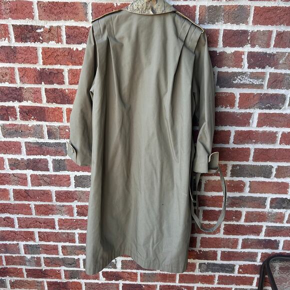 Vintage Camo Print Canvas Trench Jacket Size 7/8 (M) - Picture 2 of 5